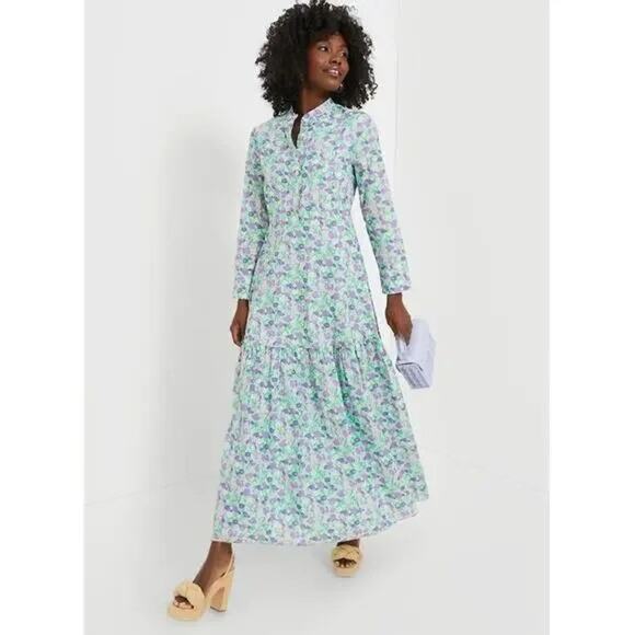 TUCKERNUCK Hyacinth House Multi Floral Bellflower Long Sleeve Maxi Dress NWT XS - Picture 3 of 11